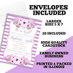Custom Baby Shower Invites Pink and Purple Flower Baby Shower Invitation 20 5x7 Custom Personalized Floral Shower Invites With Envelopes - Unique Pink and Purple Floral Theme - Image 6