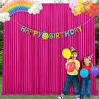 30x10ft Hot Pink Backdrop Curtain for Wedding Parties Wrinkle Free Fabric Fuchsia Drapes Backdrop Decoration for Baby Shower Birthday Photography Decoration 6 Panels, 5ft x 10ft - Image 7