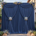 24ftx10ft Wrinkle Free Navy Blue Backdrop Curtain - 10 Feet Photography Backdrop Drapes, Silky Polyester Back Drop Cloth for Wedding Baby Shower Balloon Arch Background by Unknown