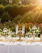 Nervure 350Pcs Clear Gold Plastic Plates, Dinnerware Sets for 50 Guests - Image 5