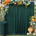 40ft x 10ft Wrinkle Free Hunter Green Backdrop Curtain for Jungle Parties, 8 Panels 5×10ft Soft Silky Green Polyester Photo Backdrop Drapes for Wedding Birthday Photography Christmas Background Cloth by ENJOYYOURPARTY
