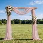 Artoid Mode 10-Pack Pearl Pink Gauze Table Runner 10FT Home Decor - Image 3