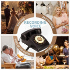 Audio Guest Book Wedding Phone,32GB Memory Customized Audio Messages, Volume Adjustable, with Message Replay Feature, Suitable for All Kinds of Party(Art Deco, Fresh-Black) - Image 5