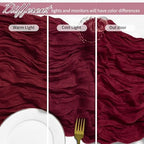 25 Pack Burgundy Red Cheesecloth Table Runner 17 x 108 Inch Gauze Table Runner Fabric Semi Sheer Cheese Cloth Table Decor Bulk for Rustic Romantic Wedding Baby Shower Table Decoration - Image 4