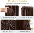 30x10ft Brown Backdrop Curtain for Parties Wrinkle Free Fabric Backdrop Curtain Wedding Photo Backdrop Drapes for Birthday Party Baby Shower Bridal Shower Photography Brown Back Drop 6 Panels 5x10FT - Image 7