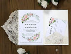 20Pcs Laser Cut Pocket Wedding Invitation Covers, 4.9×7 Inch Trifold Lace Floral Invitation Sleeves with Envelopes (Ivory, 50 Pcs Blank) - Image 2