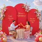 Red Arch Backdrop Cover 7.2ft 6.6ft 6ft Arch Cover Set of 3 Arch Covers Stretchy Backdrop for Wedding Party Baby Shower Birthday Photography Spandex Arch Stand Covers Backdrop Curtains Decor - Image 4