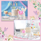 Dandat 350 Pcs Baby Shower Set, Butterfly, Purple - Image 2