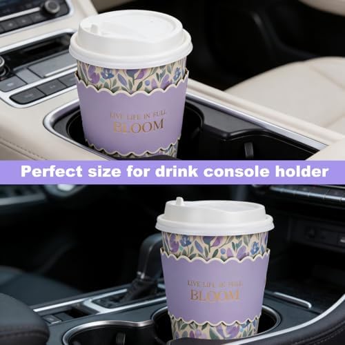 50 Pack Purple Watercolor Floral Disposable Coffee Cups with Lids & Sleeves, 16oz Premium To Go Paper Cups for Birthday, Wedding, Baby Shower, Bridal Shower, Brunch, Cafés & Party Supplies - Image 7