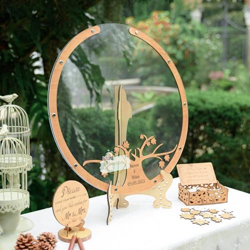 Guest Book Alternative, Personalized Rustic Wedding Maple Leaf Drop Frame - Image 2