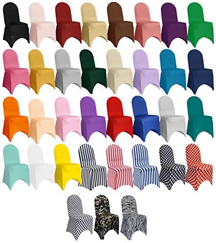 YOUR CHAIR COVERS - 6 Pack Stretch Spandex Chair Bands Striped - Red and White, Wedding Slip, Premium Quality - Image 7