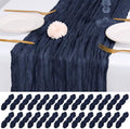28 Pack Navy Blue Cheesecloth Table Runner 17x108 Inch Semi Sheer Boho Gauze Cheese Cloth Fabric Table Runners, for Wedding Party Baby Shower Birthday Home Decor Garden Farmhouse by Unknown