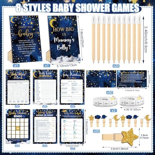 Funnymoom 426 Pcs Baby Shower Games, Twinkle Star Theme, 8 Activities - Image 3