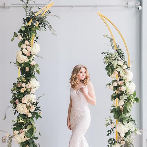 Large Metal Balloon Arch Backdrop Stand, Set of 2 Moon Curved Wedding Arch Frame Flower Arch for Ceremony Birthday Anniversary Bridal Baby Shower Floral Decorations(6.2ft,6.9ft) - Image 6