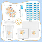 Here Comes The Son Disposable Tableware 25 Pcs, Church, Baby Shower Decor - Image 3