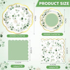 Funnymoom 200 Pcs Sage Green Party Decorations Plates and Napkins Serve 50 - Image 2