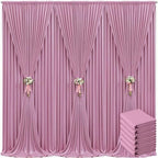 30ft x 10ft Dusty Pink Backdrop Curtain for Parties Rose Wrinkle Free Backdrop Drapes Panels for Baby Shower Birthday Party Wedding Photo Photography Polyester Fabric Background Decoration by Suppromo