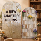Tingjoo 2 Pcs a New Chapter Begins Decorations Book Themed Party Backdrop - Image 3