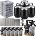 6 Sets Baby Shower Prizes for Men with 12 oz Coffee Cups Notebooks Towels Pens Thank You Cards Raffia Gift Bags Baby Shower Prizes for Game Winners by Bumaeu