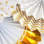 Party Decorations 8 Pcs Gold Paper Fans Set Graduation Birthday Baby Shower New Home Decoration Party DIY Decor - Image 5