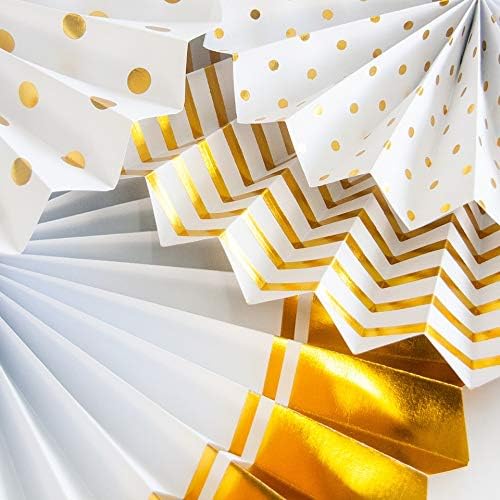 Party Decorations 8 Pcs Gold Paper Fans Set Graduation Birthday Baby Shower New Home Decoration Party DIY Decor - Image 5