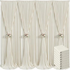8 Panels Beige Backdrop Curtain for Baby Shower Wrinkle Free 40ft x 10ft Backdrop Drapes Panels for Parties Wedding Bridal Shower Birthday Photo Photography Fabric Background Decoration by Suppromo
