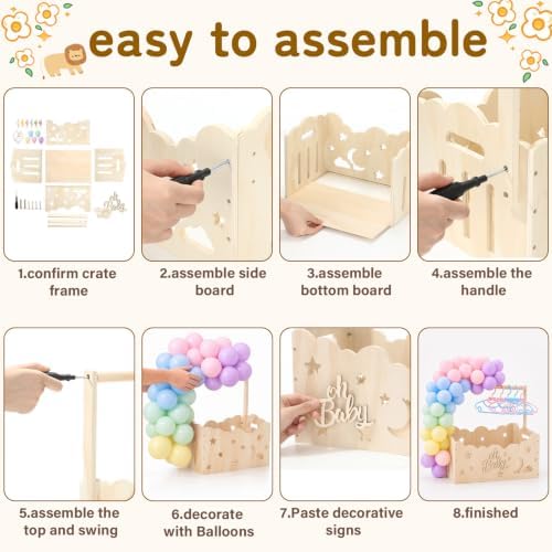 Macaron, Wooden Baby Shower Crate Closet,Hollow - Image 5