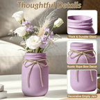 6 PCS 16oz Glass Mason Jars Flower Vases for Centerpieces, Purple - Image 3