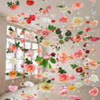 Suncalla 6 Pack 35.4ft Fake Flower LED Garland Backdrop, Lovely, Multicolor - Image 3
