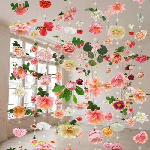 Suncalla 6 Pack 35.4ft Fake Flower LED Garland Backdrop, Lovely, Multicolor - Image 3