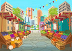 BELECO 12x8ft Fabric Cartoon Farmers Market Backdrop Fresh Farm Vegetables and Fruits, Farmers Market Stall Background for Themed Party Decorations Birthday Baby Shower Photoshoot Studio Props - Image 5