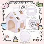 ARELUX 30 Pcs Cat House Shaped Party Favor Boxes, Foldable Pet Adoption Treat Gift Boxes with DIY Stickers - Blank Goodie Bags for Kitten Birthday, Cat Themed Events - Image 3