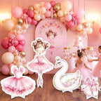 Honoson 4 Pcs Large 30" Ballerina Dancer Cardboard Cutouts, Pink Ballerina Birthday Party Decorations Yard Signs for Baby Shower Wedding Dance Ballet Themed Party Decor Supplies by Honoson