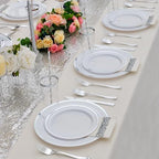 400 PCS Silver Plastic Silverware Set,Disposable Cutlery Set Heavy Duty Flatware for Party,Weddings-200 Silver Forks,100 Knives,100 Spoons - Image 7