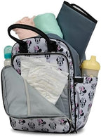 Disney Diaper Bag Backpack with Changing Pad Minnie Mouse – 16” Nylon Baby Bag for Parents, Insulated Bottle Holders, Multiple Storage Pockets - Image 5