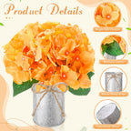 Mimorou 6 Set Floral Table Centerpiece Fake Hydrangea Decor, Orange - Image 4
