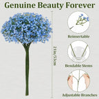 Waipfaru 30 Pcs Blue Babys Breath Artificial Flowers Bulk, Real Touch - Image 2