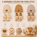 3 Set Baby Shower Table Decorations Bear Theme Socks Bulk with Dried Flower and Knit Hat for Photo Props Gender Reveal Table Centerpieces Baby Party Supplies Neutral Party Decor - Image 4