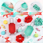 LemonRoad 60 Pcs Mini Empty Suitcase Box with Plush Keychain, Red,Green - Image 3
