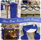 15 Pack Royal Blue Cheesecloth Table Runner 17 x 108 inch Cheese Cloth Table Runners 9ft Blue Table Runner Rustic Romantic Sheer Gauze Runner for Wedding Party Baby Shower Table Decoration - Image 7