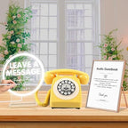 Audio Guest Book Phone with Neon Table Sign for Wedding Party Birthdays Rentals Confessions Special Occasions (Yellow) by Unknown
