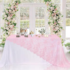 Pink Lace Table Cloth 60x120inch 2Pcs for Decorations Wedding Centerpieces - Image 2