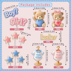 13-Piece Gender Reveal Cake Topper Set, Bear Star Decorative Cake Picks - Image 3