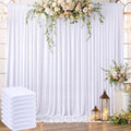 40ft x 10ft Wrinkle Free White Backdrop Curtain for Parties, 8 Panels Silky Polyester White Wedding Drapes for Backdrop 10 ft Photo Back Drop Fabric Cloth for Party Graduation Photography Background by ENJOYYOURPARTY