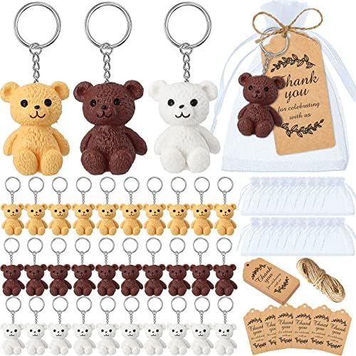 Roowest 48 Set Bear Party Favors Mini Bear Keychains Thank You Gifts by Roowest