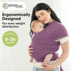 KeaBabies Baby Wrap Carrier, All in 1 Original Baby Carrier (Dark Mauve) - Image 2