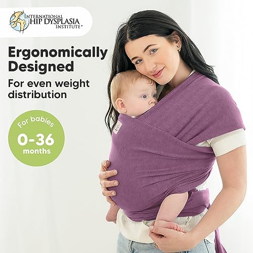KeaBabies Baby Wrap Carrier, All in 1 Original Baby Carrier (Dark Mauve) - Image 2