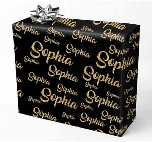 AOFUN Custom Gifts Personalized Gift Love Wrapping Paper Mens Wrapping Paper Christmas Funny Gift For Friend Personalized Name Text 5 Rolls 58"" x 23"", Style 31 by Unknown