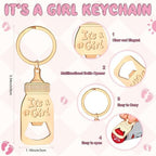 Vesici 20 Set Baby Shower Favors for Guests It's a Girl Acrylic Shot Glasses Gold Bottle Opener Keychains Thank You Tags and Bags for Baby Shower Party Gender Reveal Party Guests Return Gift - Image 3