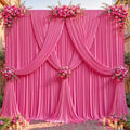 32ftx10ft Wrinkle Free Hot Pink Backdrop Curtain - 10 Feet Photography Backdrop Drapes, Silky Polyester Back Drop Cloth for Wedding Baby Shower Balloon Arch Background by Unknown
